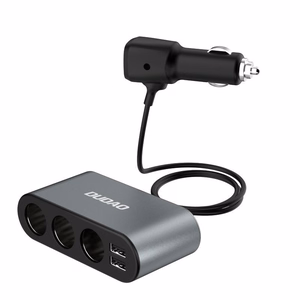 Автомобильное зарядное устройство Dudao (R1Pro) (2xUSB; 3x разветвитель прикуривателя) чёрный