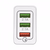 Lādētājs Wozinsky "WWC-01" Balts (3xUSB / 30W)