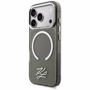 Karl Lagerfeld IML KL Script Logo MagSafe Maciņš for iPhone 17 Pro - melns