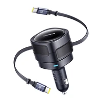 Baseus Enjoyment Max automašīnas lādētājs ar USB-C+USB-C kabeļiem 60W melns