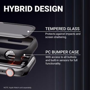 Crong Hybrid Watch Case aizsargvāciņš ar integrētu stiklu Apple Watch 41 mm, “Starlight” krāsā