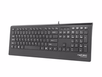 Natec Multimedia Keyboard BARRACUDA slim USB, US layout, melns