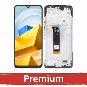 LCD displejs saderīgs ar Xiaomi Poco M5 / Poco M4 5G melns ar rāmi / OEM