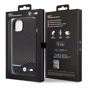Case BMW BMHCP14M22NBCK iPhone 14 Plus 6.7 "black / black Leather Carbon