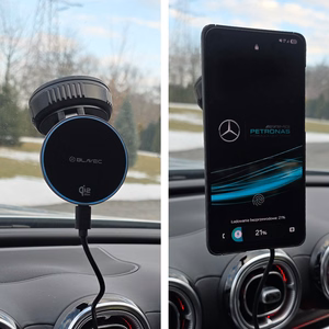 Blavec Car turētājs BHC-02 Qi2.2 25W vacum magnetic with induction lādētājs to windshield (BHC02-QI2PMWIB)melns