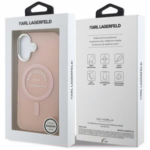 Karl Lagerfeld IML Karl RSG Logo Magnētiskais viedtālruņa apvalks iPhone 17 - rozā