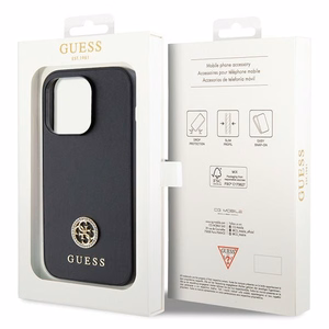 Guess GUHCP15LPS4DGPK iPhone 15 Pro 6.1" melnais viedtālruņa apvalks Crossbody 4G ar strass logotipu