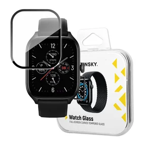 Wozinsky Full Glue Tempered Glass rūdītais stikls Xiaomi Amazfit GTS 4 9H pilnekrāna ar melnu rāmi