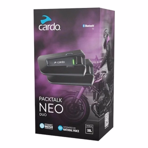 Cardo Packtalk Neo Duo motocikla interkoms 2 kanāli 1600 m melns