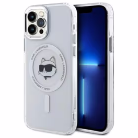 Karl Lagerfeld IML Metāla Choupette galva MagSafe apvalks iPhone 12 - balts