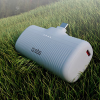 SBS EcoPower 5000 mAh 10W portatīvais lādētājs ar iebūvētu USB-C portu - pelēka