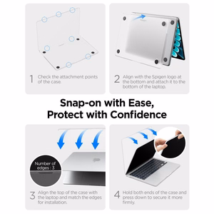 Spigen AirSkin aizsargapvalks MacBook Air 13" 2023 / 2024 / 2025 / 2026 – daļēji caurspīdīgs