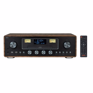 AKAI AM-100 RHAPSODY stereosistēma, 30W RMS, Bluetooth 5.0, DAB+/FM, CD/USB, AUX, brūna/melna