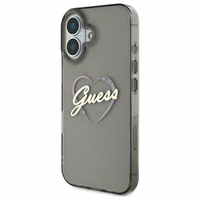 Guess IML Heart viedtālruņa apvalks iPhone 16 Plus - melns