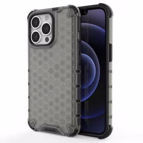 Honeycomb Case bruņu vāks ar TPU buferi iPhone 13 Pro melns
