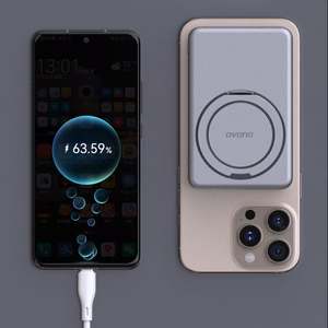Dudao K28S 20W PD 5000mAh Portatīvais lādētājs ar Magnētisko funkciju un statīvu - sudraba