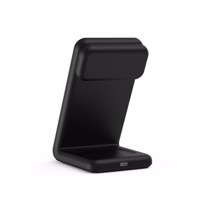 Crong MagSpot Pivot Stand 3 vienā bezvadu lādētājs iPhone, Apple Watch un AirPods ierīcēm, saderīgs ar MagSafe, melns