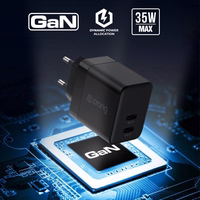 Crong Ultra Compact GaN - tīkla lādētājs 2x USB-C 35W PD 3.0 with PPS (balts)