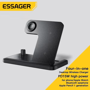 Беспроводное зарядное устройство Essager "JG 4in1" чёрный 15W (iPhone / Apple Watch / Airpods / Pencil)