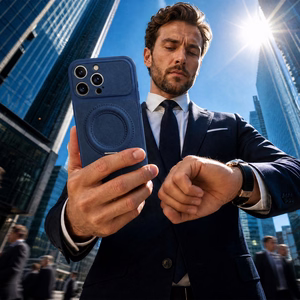 Luxgrip Mag maciņš iPhone 17 6,3", tumši zils