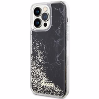 Guess GUHCP14XLCSGSGK iPhone 14 Pro Max 6.7" melns/melns cietais apvalks Liquid Glitter Marble