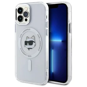 Karl Lagerfeld IML Metāla Choupette galva MagSafe apvalks iPhone 12 - balts