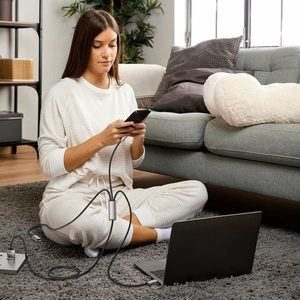 Tech-Protect UltraBoost 3in1 USB-A - Lightning / USB-C / micro USB 3.5A kabelis 1 m - pelēks