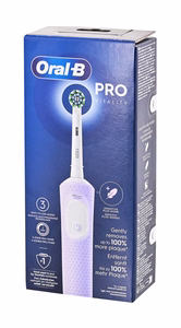 Oral-B Vitality Pro – uzlādējama elektriskā zobu birste, 1 uzgalis, 3 tīrīšanas režīmi, ceriņu