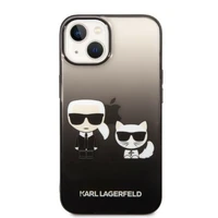 Karl Lagerfeld KLHCP14MTGKCK iPhone 14 Plus 6,7 "cietais viedtālruņa apvalks melns / melns gradienta Ikonik Karl & Choupette