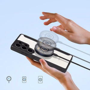 Viedtālruņa apvalks Dux Ducis Skin X Pro Samsung Galaxy S25 Ultra ar MagSafe un maku - melns