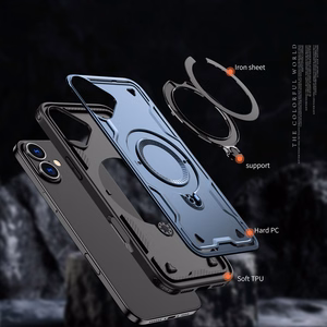 Hybrid Armor Trendy viedtālruņa apvalks ar MagSafe iPhone 16 Plus - zils