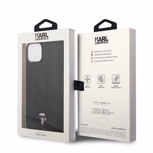 Чехол Karl Lagerfeld Puffy Ikonik Pin для iPhone 14 / 15 / 13 чёрный