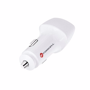 FORCELL F-ENERGY Carbon CC50-1A1C automašīnas lādētājs Type C + USB A PD QC3.0 3A 38W balts