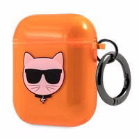 Karl Lagerfeld Choupette AirPods apvalks 1/2 - oranžs