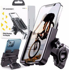 Wozinsky metal bicycle phone turētājs, scooters melns (WBHBK3)