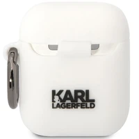 Karl Lagerfeld KLACA2SILKCW AirPods 1/2 apvalks balts/balts Silikona Karl & Choupette