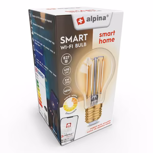 Alpina smart Wi-Fi LED bulb, E27, 4.9 W, warm white