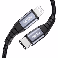 Choetech IP0039 USB-C / Lightning MFi kabelis, 1,2 m garš - melns