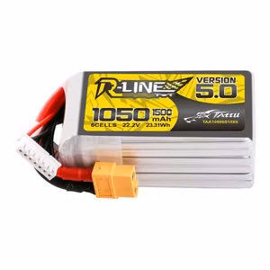 Tattu R-Line 5.0 1050 mAh 22,2 V 6S 150C akumulators ar XT60 savienotāju