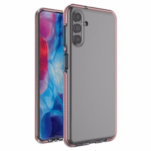 Spring viedtālruņa apvalks gels apvalks ar krāsainu rāmi Samsung Galaxy A13 5G gaiši rozā