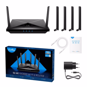 Cudy P5 bezvadu maršrutētājs Gigabit Ethernet divjoslu (2.4 GHz / 5 GHz) 5G melns