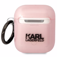 Karl Lagerfeld KLA2HNCHTCP Airpods 1/2 apvalks rozā/rozā Ikonik Choupette