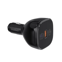 Choetech TC0024 automašīnas lādētājs 160W 2x USB-C PD 3.1 1x USB-A - melns