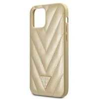 Guess GUHCP12SPUVQTMLBE iPhone 12 mini 5.4" zelta/zelta cietais apvalks V-Quilted kolekcija