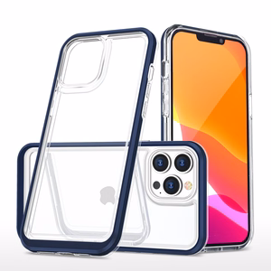  Skaidrs 3in1 vāciņš iPhone 13 Pro ar zilā rāmi želejas pārklājums
