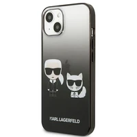 Karl Lagerfeld Gradient Ikonik Karl&Choupette viedtālruņa apvalks iPhone 13 mini – melns