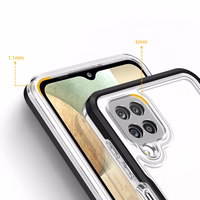 Caurspīdīgs 3in1 viedtālruņa apvalks Samsung Galaxy A22 4G rāmis gels melns