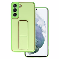 TEL PROTECT ādas luksusa viedtālruņa apvalks ar statīvu paredzēts Samsung Galaxy S22 Plus – mentola zaļš