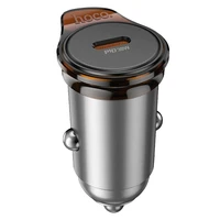 Auto lādētājs Hoco USB C QC PD 30W NZ16 metāla pelēks