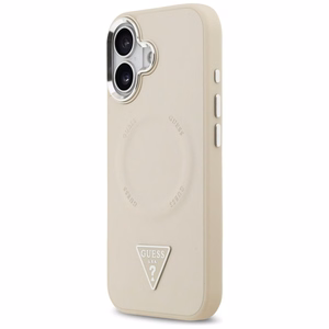 GUESS viedtālruņa apvalks IPHONE 17 saderīgs ar Magnētisko GUHMP17SPSDTSCME (PU W/ Triangle Logo) bēša